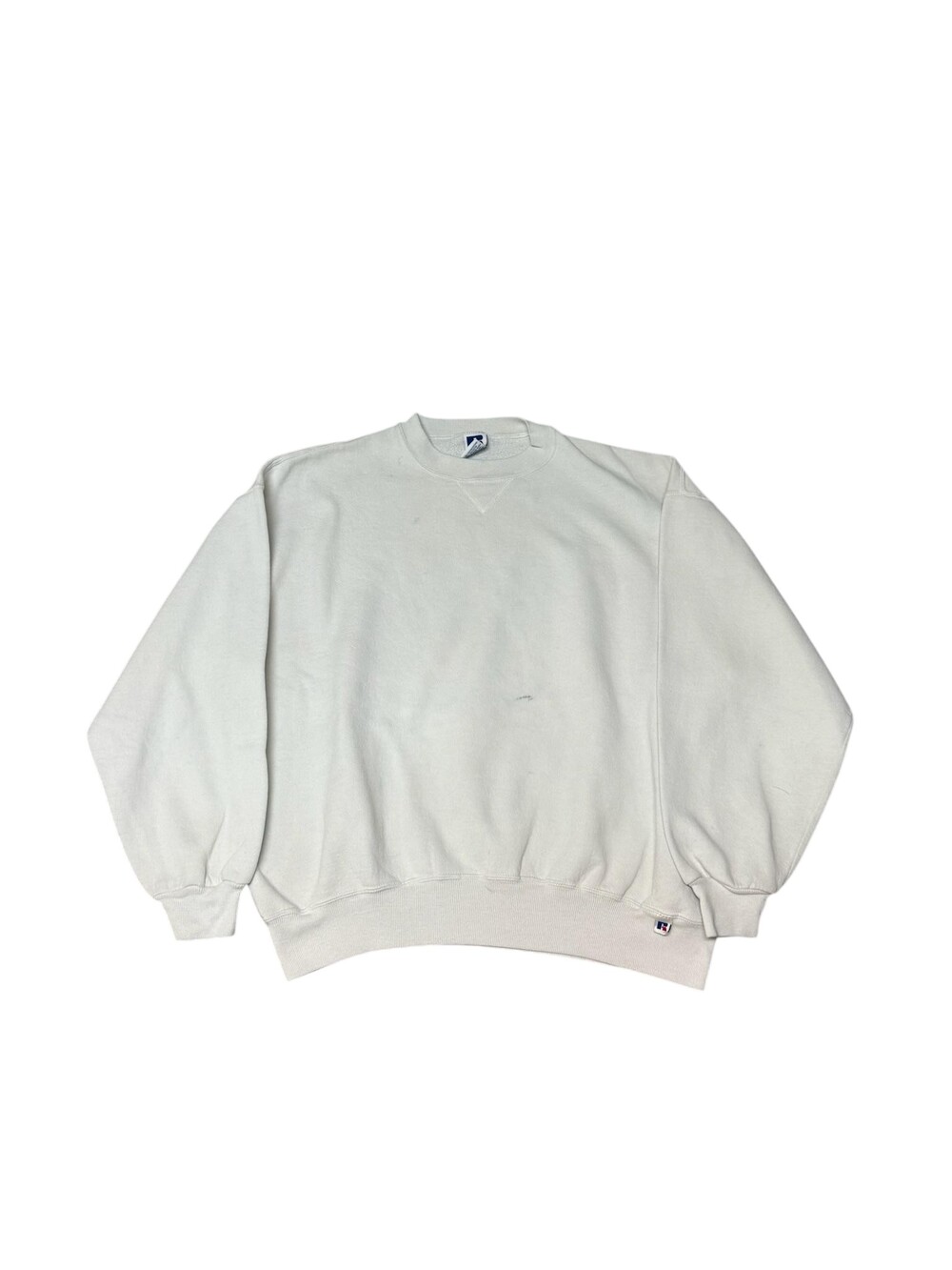 Vintage Russell Athletic Sweatshirt Mens XL White Fleece Crewneck Blank Made USA